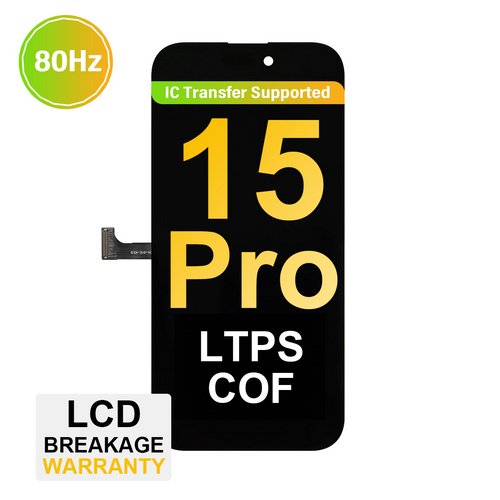 (MP+ COF) LTPS InCell LCD Assembly for iPhone 15 Pro - Black (80 Hz)