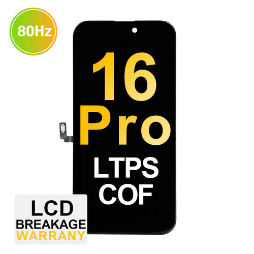 (MP+ COF) LTPS InCell LCD Assembly for iPhone 16 Pro - Black (80 Hz)