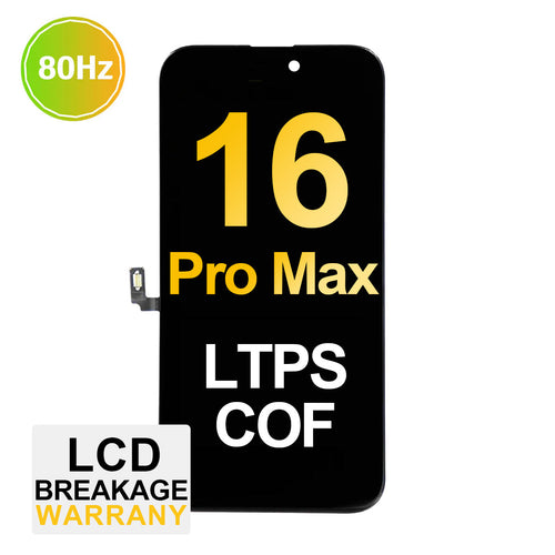 (MP+ COF) LTPS InCell LCD Assembly for iPhone 16 Pro Max - Black (80 Hz)
