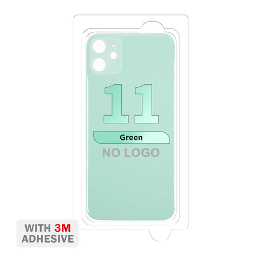 Back Cover Glass with Adhesive for iPhone 11 (No Logo & Big Camera Hole) - Green