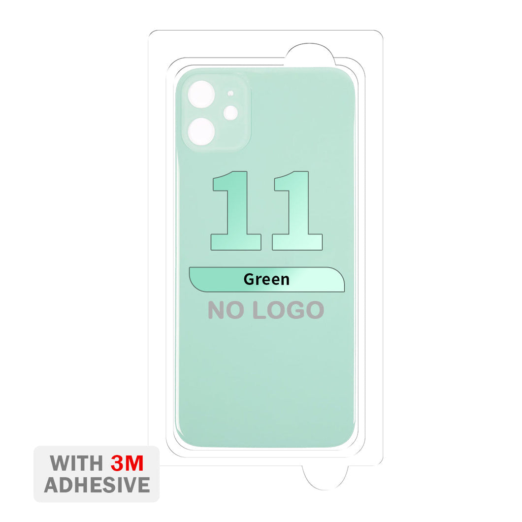 Back Cover Glass with Adhesive for iPhone 11 (No Logo & Big Camera Hole) - Green