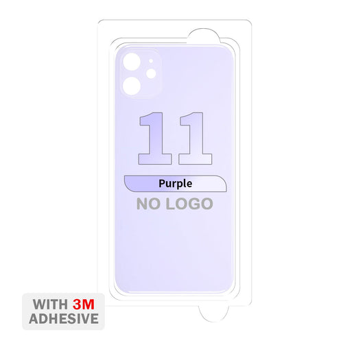 Back Cover Glass with Adhesive for iPhone 11 (No Logo & Big Camera Hole) - Purple