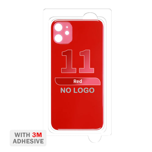 Back Cover Glass with Adhesive for iPhone 11 (No Logo & Big Camera Hole) - Red