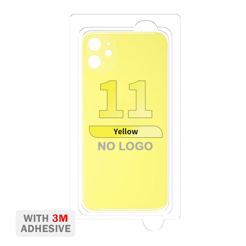 Back Cover Glass with Adhesive for iPhone 11 (No Logo & Big Camera Hole) - Yellow