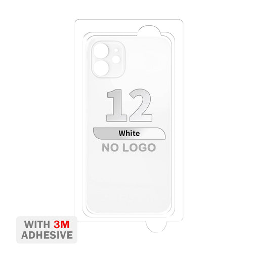 Back Cover Glass with Adhesive for iPhone 12 (No Logo & Big Camera Hole) - White