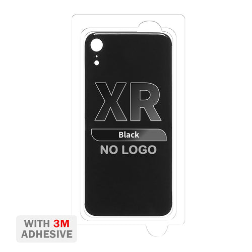 Back Cover Glass with Adhesive for iPhone XR (No Logo & Big Camera Hole) - Black
