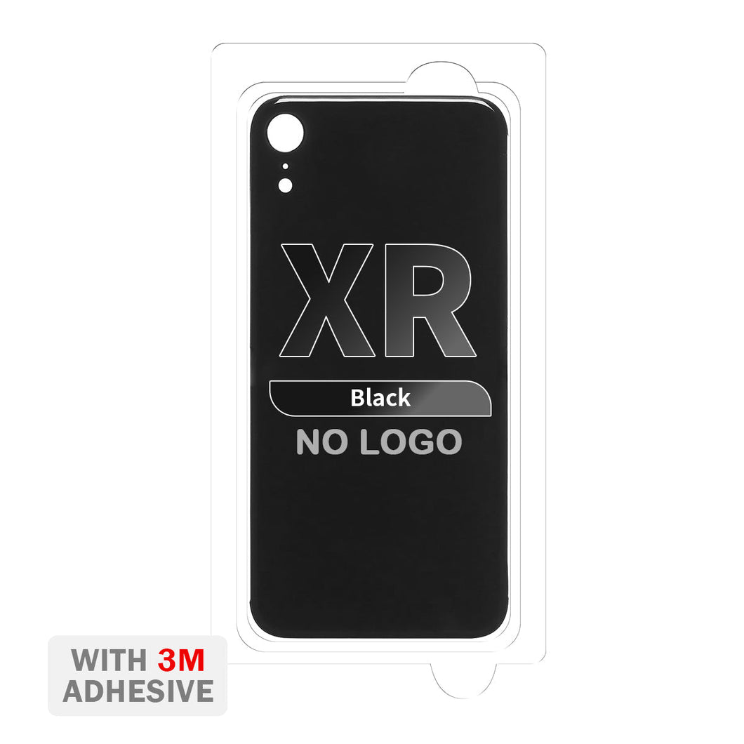 Back Cover Glass with Adhesive for iPhone XR (No Logo & Big Camera Hole) - Black