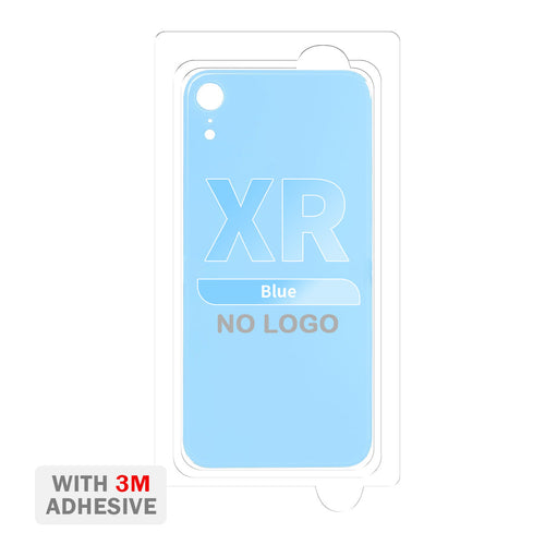 Back Cover Glass with Adhesive for iPhone XR (No Logo & Big Camera Hole) - Blue