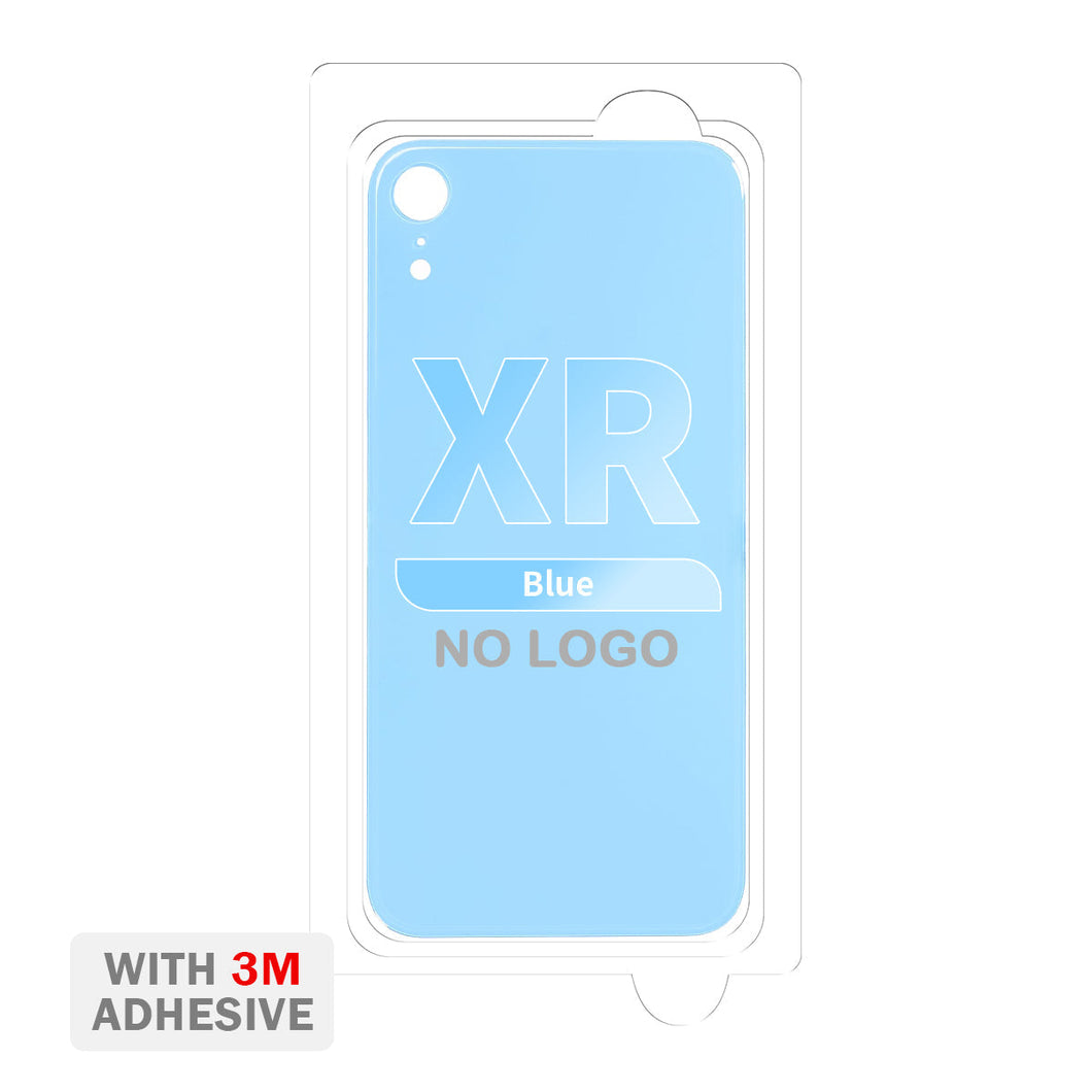 Back Cover Glass with Adhesive for iPhone XR (No Logo & Big Camera Hole) - Blue