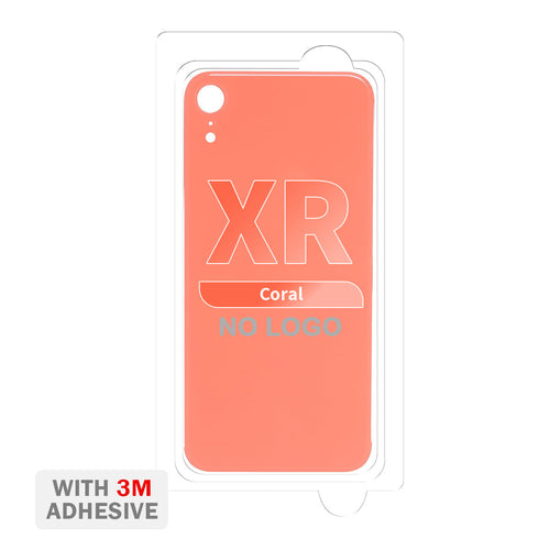 Back Cover Glass with Adhesive for iPhone XR (No Logo & Big Camera Hole) - Coral
