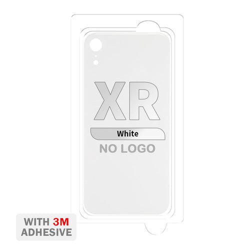 Back Cover Glass with Adhesive for iPhone XR (No Logo & Big Camera Hole) - White