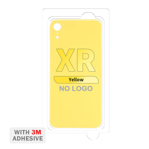 Back Cover Glass with Adhesive for iPhone XR (No Logo & Big Camera Hole) - Yellow