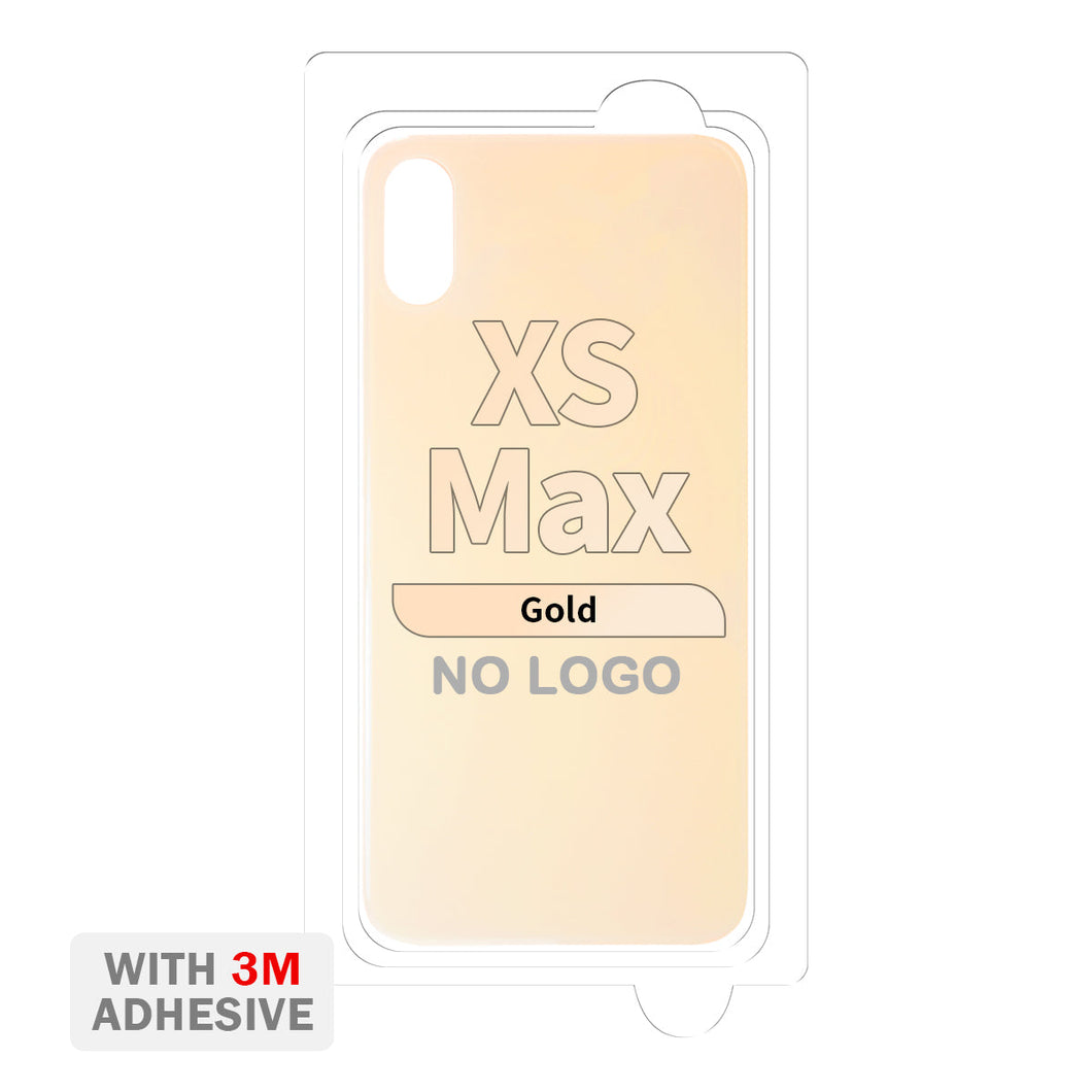 Back Cover Glass with Adhesive for iPhone XS Max (No Logo & Big Camera Hole) - Gold