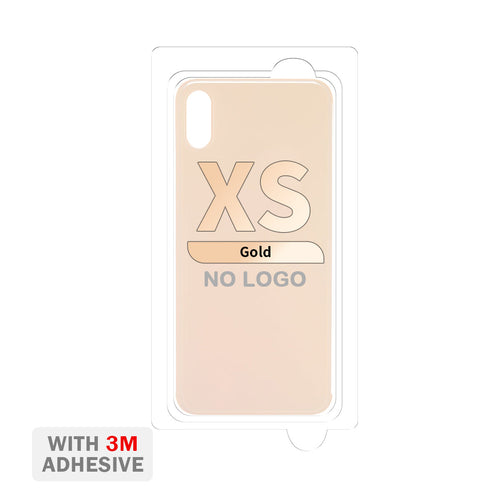 Back Cover Glass with Adhesive for iPhone XS (No Logo & Big Camera Hole) - Gold
