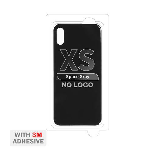 Back Cover Glass with Adhesive for iPhone XS (No Logo & Big Camera Hole) - Space Gray