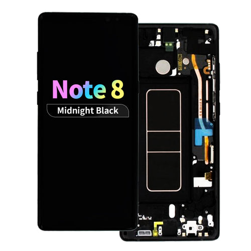 Refurbished OLED Assembly with Frame for Samsung Galaxy Note 8 - Midnight Black