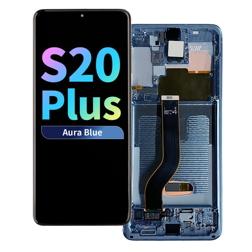 Refurbished¬¨‚Ä†OLED Assembly with Frame for Samsung Galaxy S20 Plus - Aura Blue