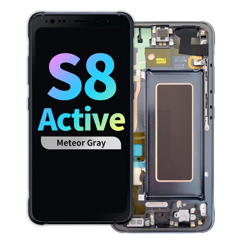 Refurbished OLED Assembly with Frame for Samsung Galaxy S8 Active - Meteor Gray