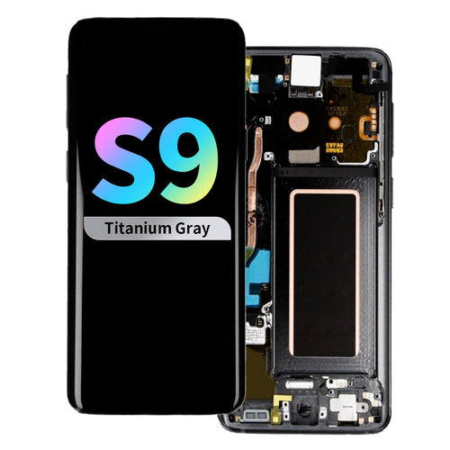 Refurbished OLED Assembly with Frame for Samsung Galaxy S9 - Titanium Gray