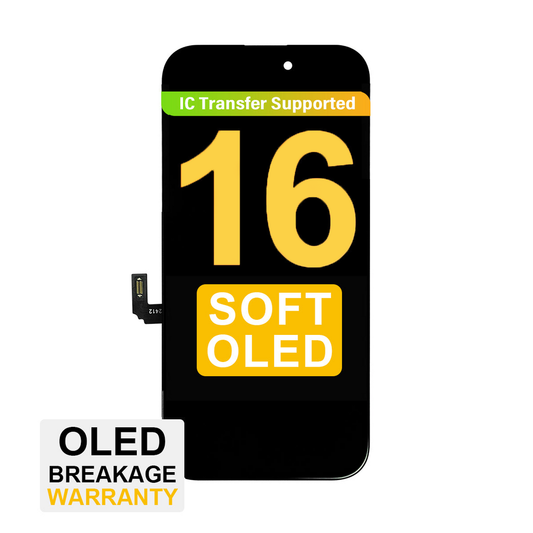 (MP+) Soft OLED Assembly for iPhone 16 - Black
