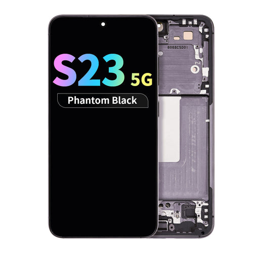 Refurbished OLED Assembly with Frame for Samsung Galaxy S23 5G (US & International Version) - Phantom Black