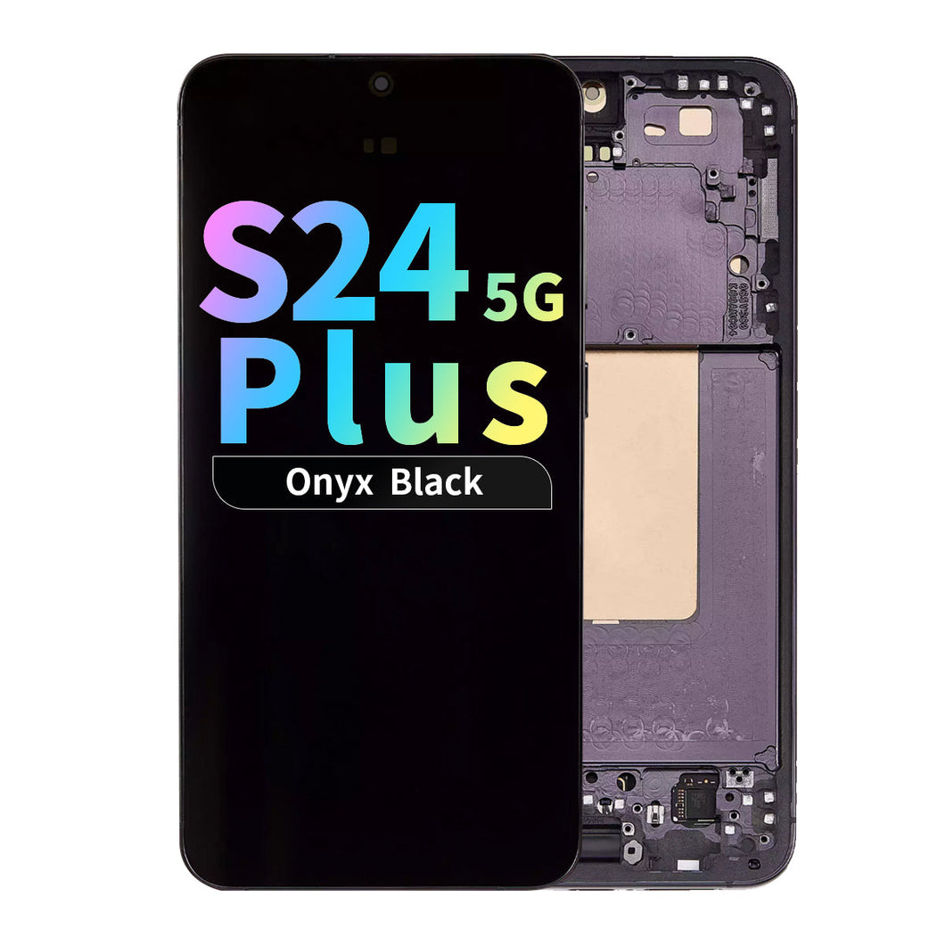 Refurbished OLED Assembly with Frame for Samsung Galaxy S24 Plus 5G - Onyx Black